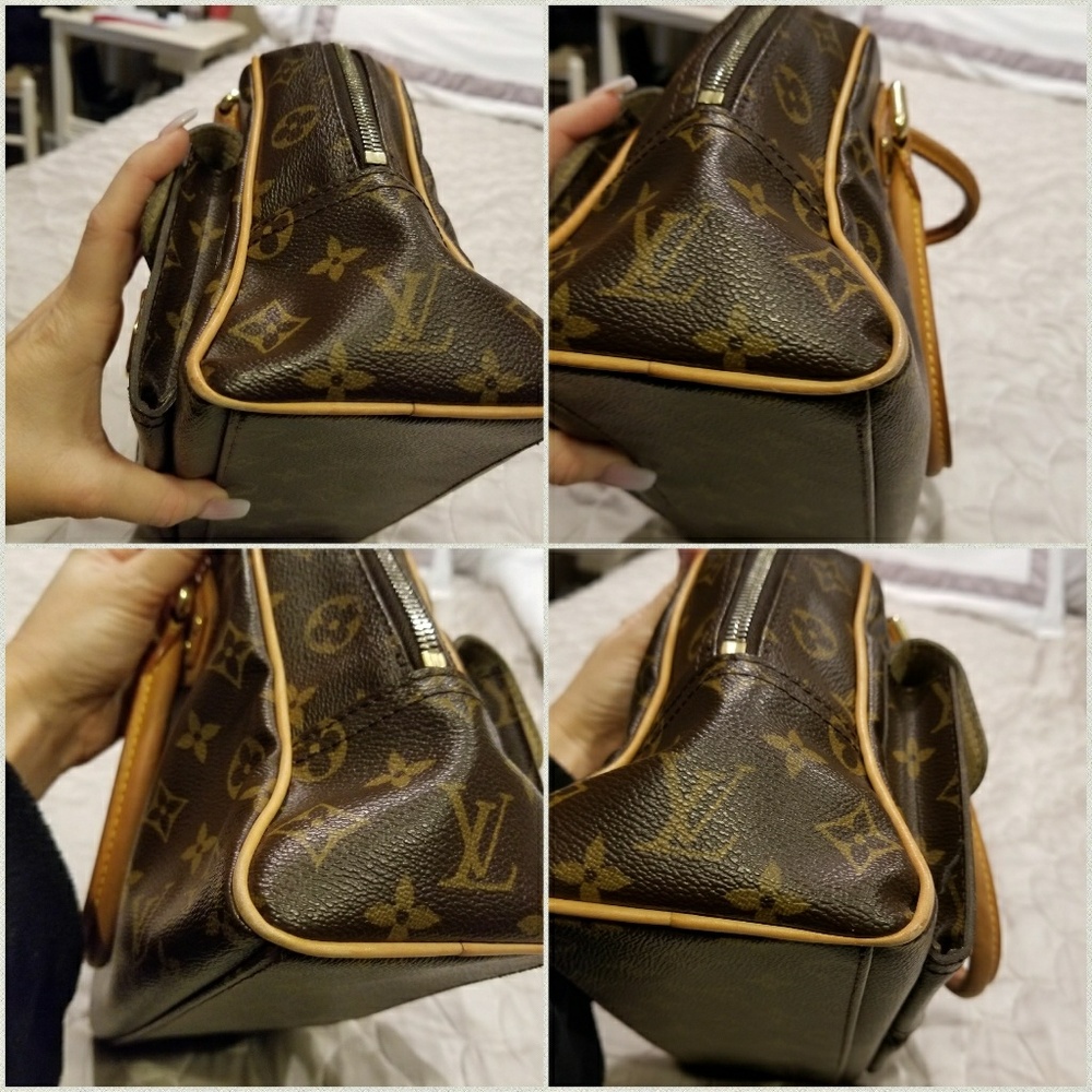 Louis Vuitton Brown Monogram Satchel with Tan Trim and Gold Hardware - Picture 4 of 8